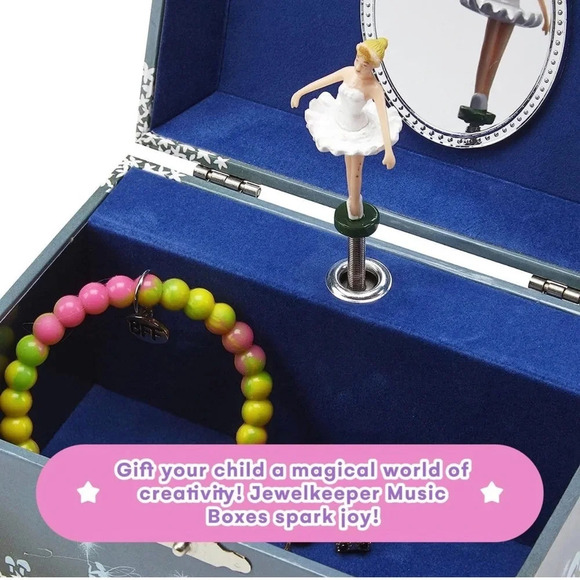 Twirling Ballerina and Mushrooms Musical Jewelry Storage Box, NWT 🩰🍄 - Picture 5 of 15